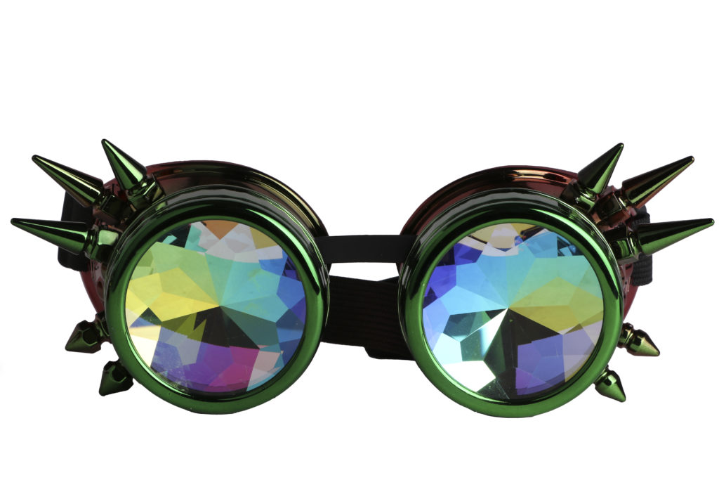 Picture of Western Fashion 68747-GRNRED Steampunk Psychedelic Kaleidoscope Glasses&#44; Green & Red
