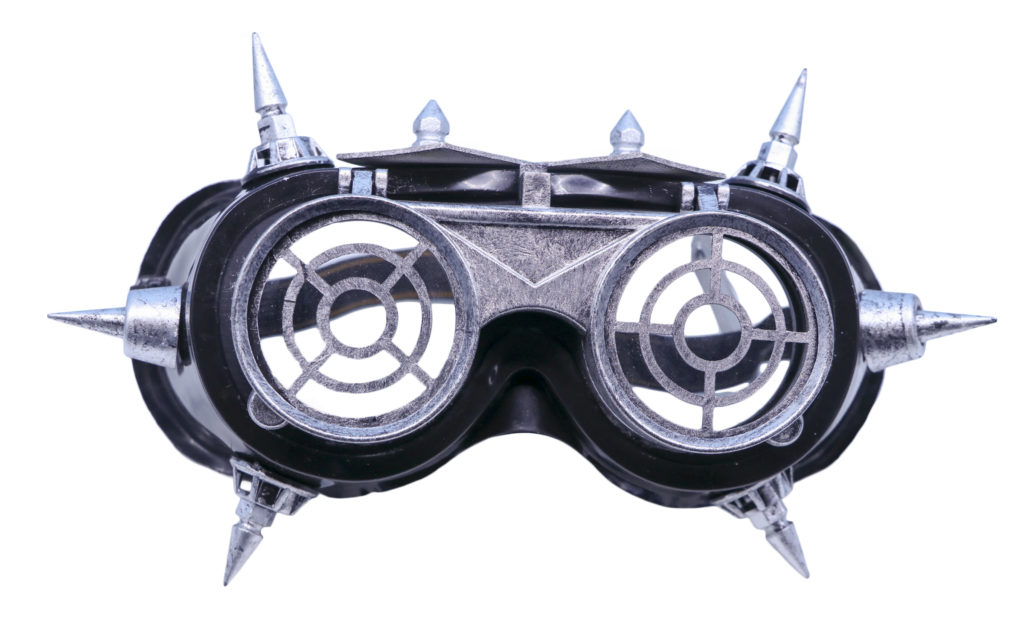 Picture of Western Fashion 69136-S Steampunk Flip Goggles with Spikes&#44; Silver
