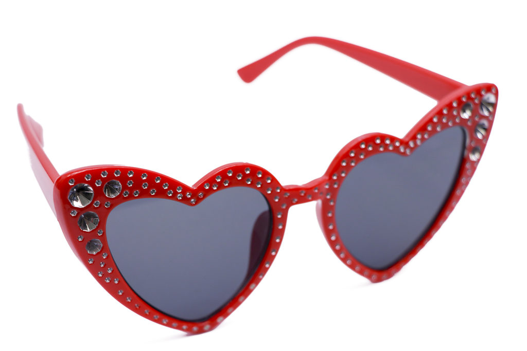 Picture of Western Fashion 55470-RED Heart Sunglasses with Faux Rhinestone Detail, Red