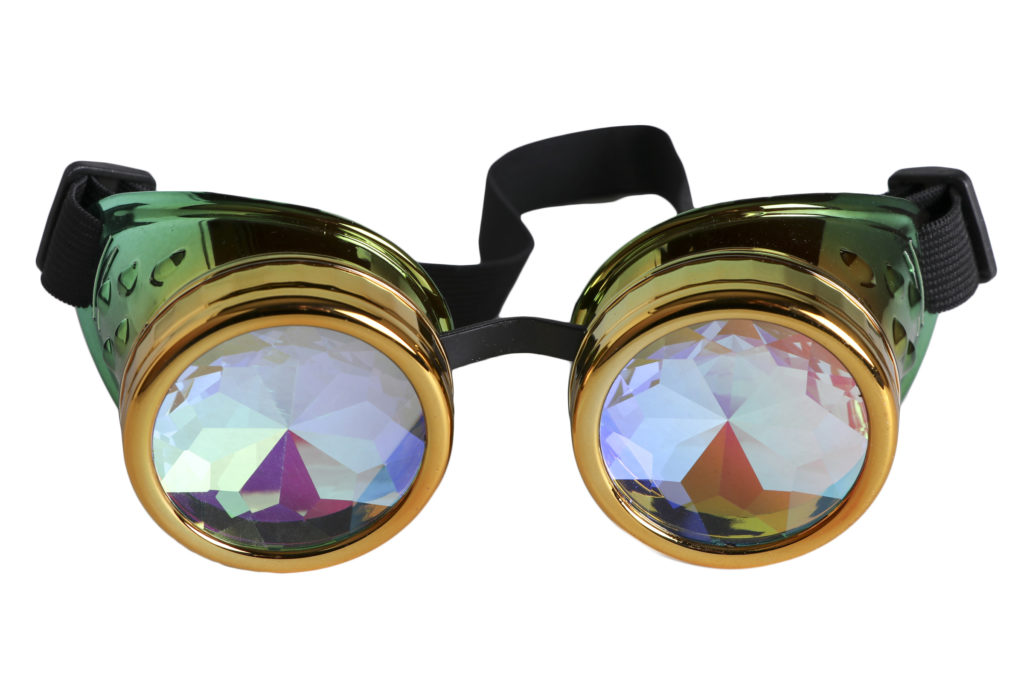 Picture of Western Fashion 68741-GLD-GRN Rave Kaleidoscope Goggles&#44; Gold & Green