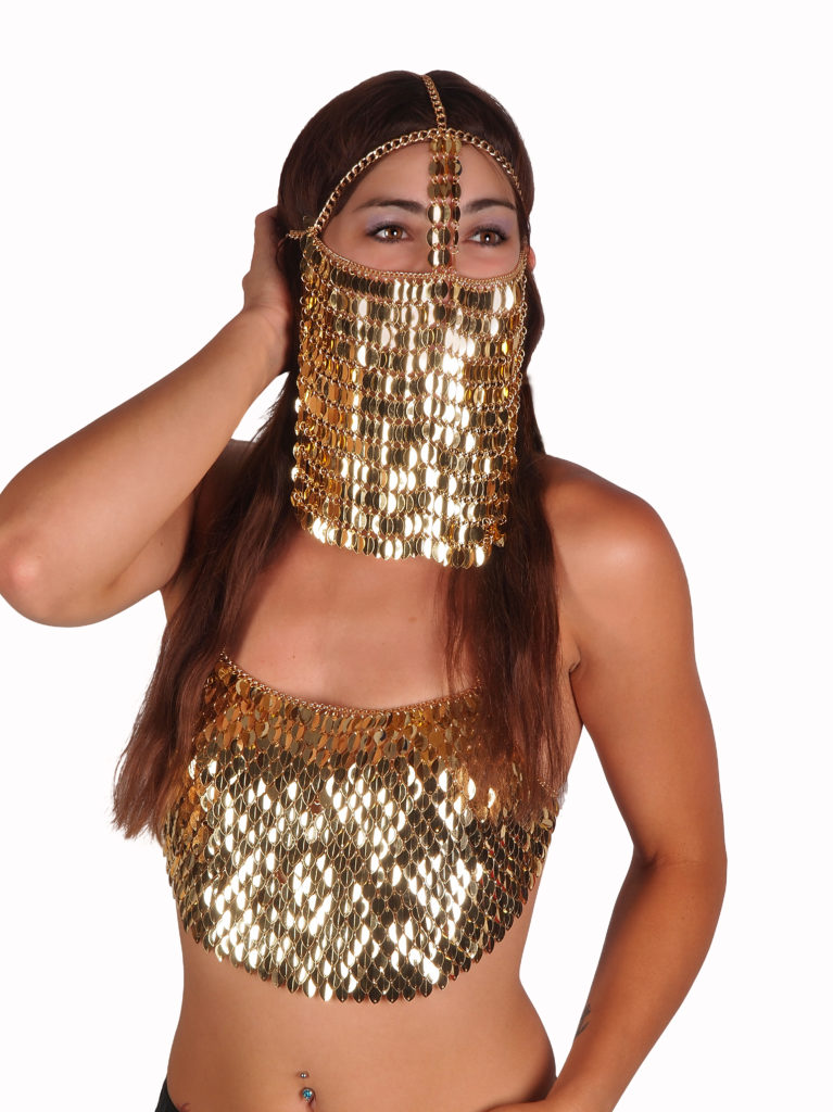 Picture of Western Fashion 14383-GLD Leaf Halter Top, Gold