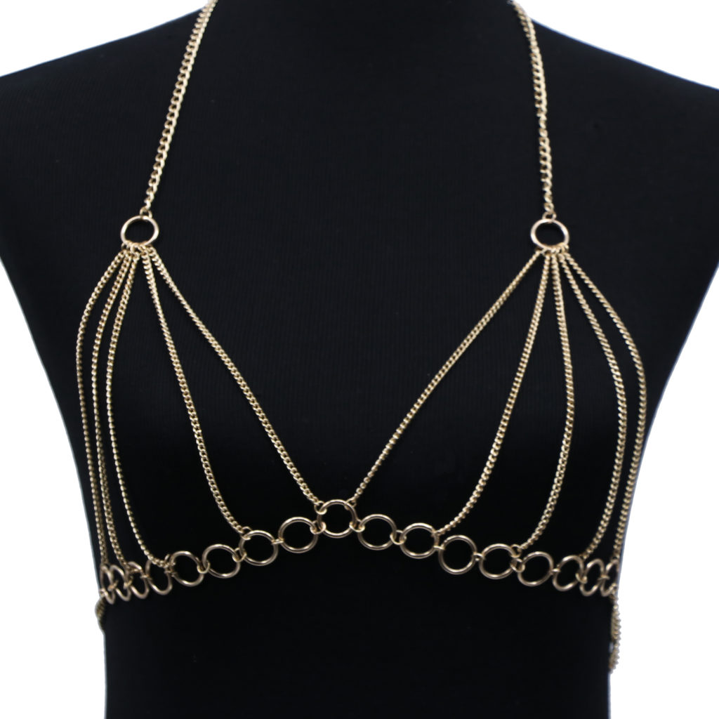 Picture of Western Fashion 14307 Bra Top with Chain, Gold