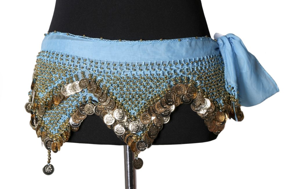 Picture of Western Fashion 2051-TRQ-G Coin Sash with Crochet&#44; Turquoise & Gold