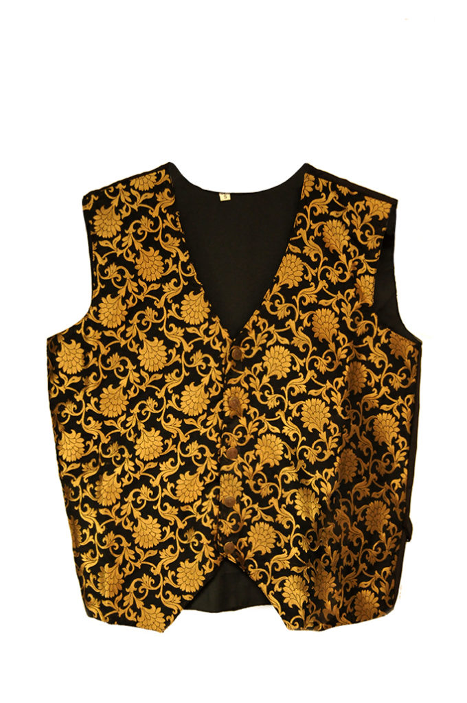 Picture of Western Mania 2879-M Costume Vest Brocade&#44; Black & Gold - Medium