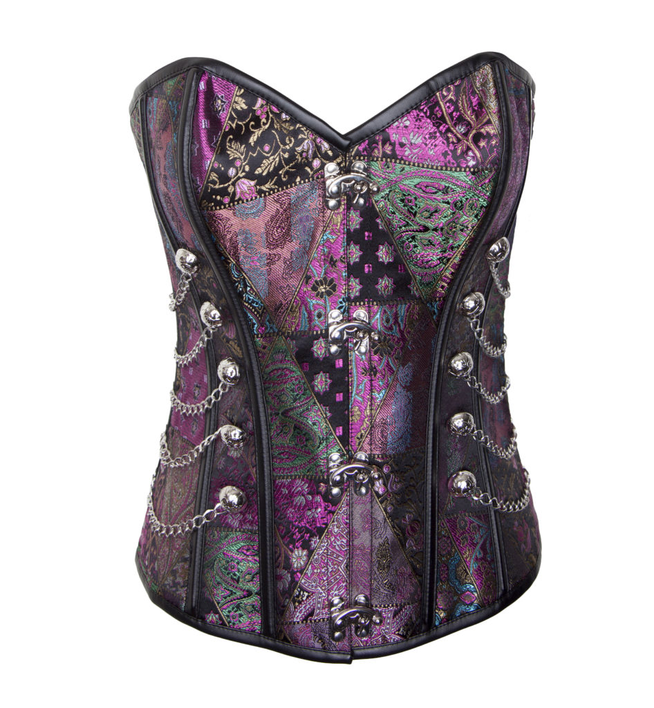 Picture of Western Mania 64021-MLT-S Steampunk Multi Color Corset - Small