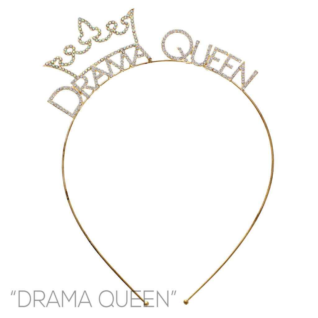 Picture of Western Mania 71667-G Drama Queen Crown Headband&#44; Gold