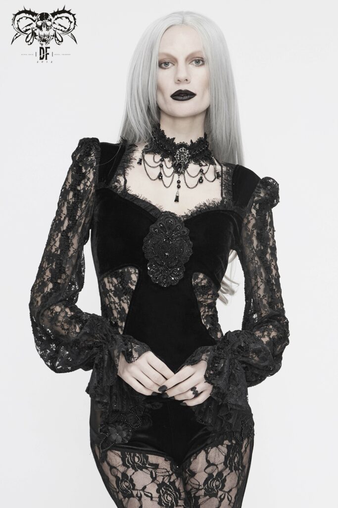 Picture of Western Mania ETT23-M-L Gothic Black Lace Dress - Medium & Large