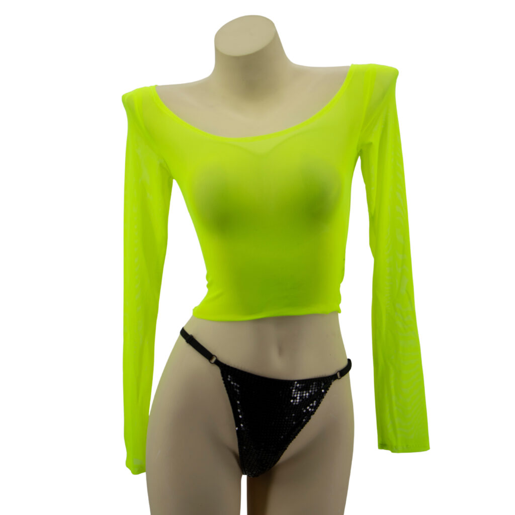 Picture of Western Mania 2878-GRN-ML Crop Top&#44; Neon Green - Medium & Large
