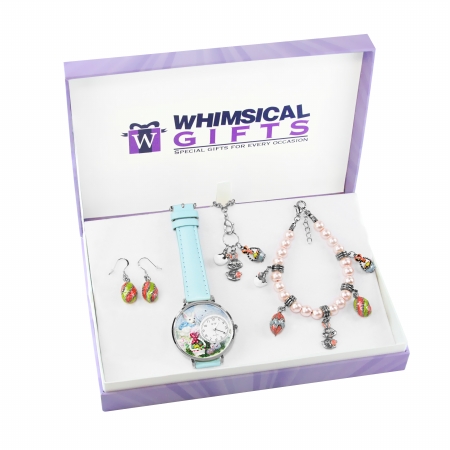 Picture of Whimsical Gifts 1303S-4WBNESET Easter Silver 4 Piece Watch-Bracelet-Necklace-Earrings Jewelry Set
