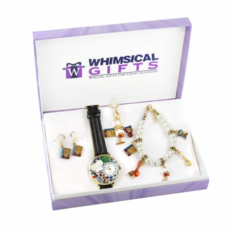Picture of Whimsical Gifts 1405G-4WBNESET Chef Gold 4 Piece Watch-Bracelet-Necklace-Earrings Jewelry Set