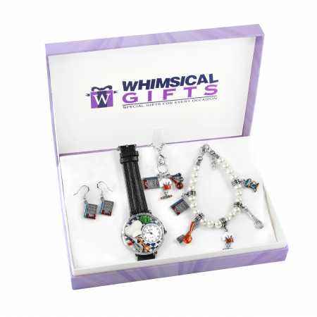 Picture of Whimsical Gifts 1405S-4WBNESET Chef Silver 4 Piece Watch-Bracelet-Necklace-Earrings Jewelry Set