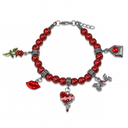 Picture of Whimsical Gifts 1302S-BR Valentines Day Charm Bracelet in Silver