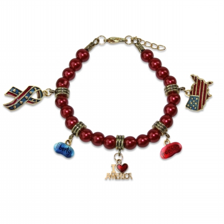 Picture of Whimsical Gifts 1305S-BR American Patriotic 4th of July Charm Bracelet in Silver