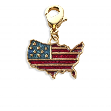 Picture of Whimsical Gifts 2582G Stars & Stripes Flag Charm Dangle in Gold