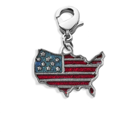Picture of Whimsical Gifts 2582S Stars & Stripes Flag Charm Dangle in Silver