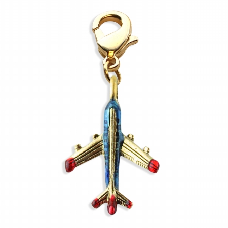 Picture of Whimsical Gifts 678G Airplane Charm Dangle in Gold