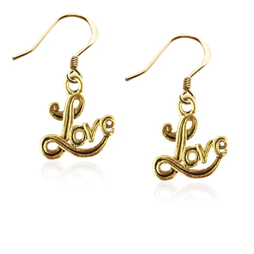 Picture of Whimsical Gifts 879G Love Charm Earrings in Gold