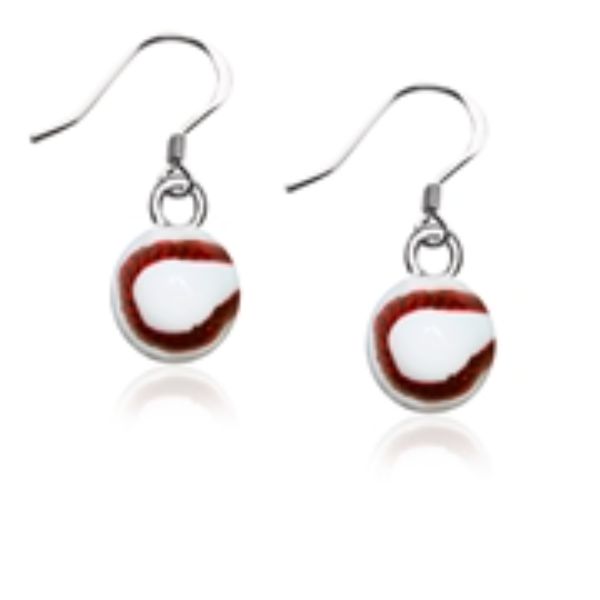 Picture of Whimsical Gifts 1041S-ER Baseball Charm Earrings&#44; Silver