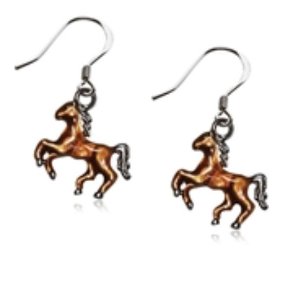Picture of Whimsical Gifts 1208S-ER Horse Charm Earrings&#44; Silver