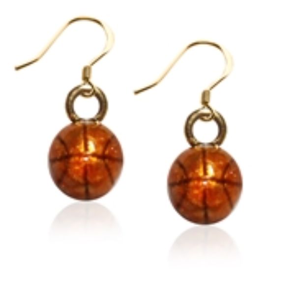 Picture of Whimsical Gifts 1377G-ER Basketball Charm Earrings&#44; Gold