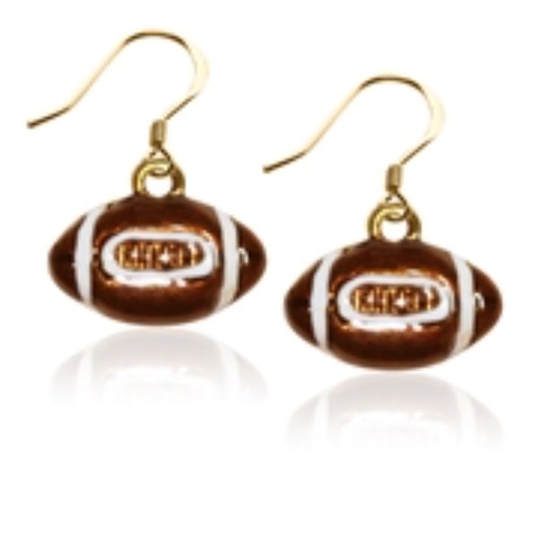 Picture of Whimsical Gifts 1466G-ER Football Charm Earrings&#44; Gold