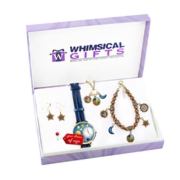 Picture of Whimsical Gifts 1604G-4WBNESET Astrology Watch & Jewelry Gift Set&#44; Gold - 4 Piece