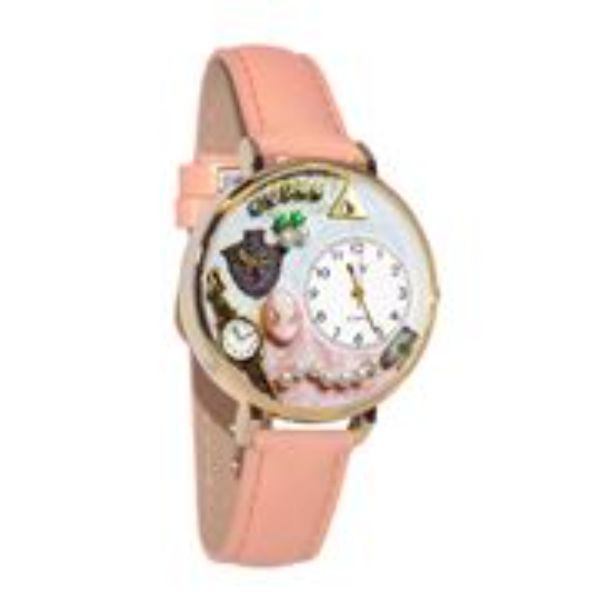 Picture of Whimsical Gifts G-0910016 Jewelry Lover Pearls Pink Watch&#44; Gold - Large Style
