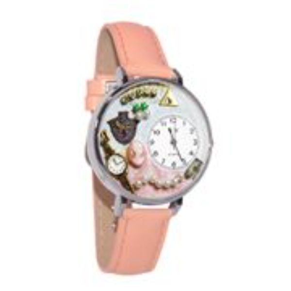Picture of Whimsical Gifts U-0910016 Jewelry Lover Pearls Pink Watch&#44; Silver - Large Style