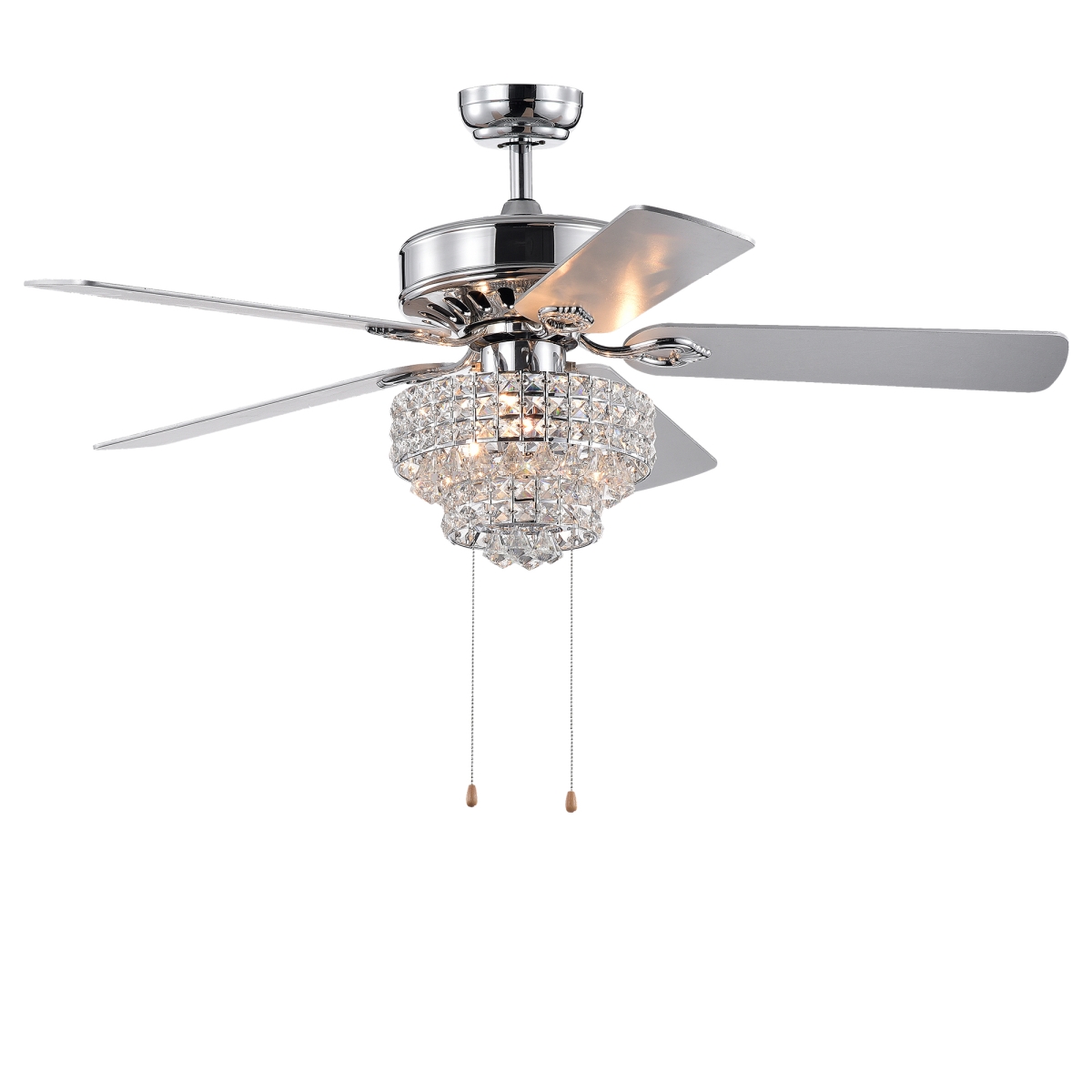 CFL-8342CH 55 in. Faegan Matte Black Lighted Ceiling Fan with Caged 3-Light Edison Lamp, Silver -  WAREHOUSE OF TIFFANY