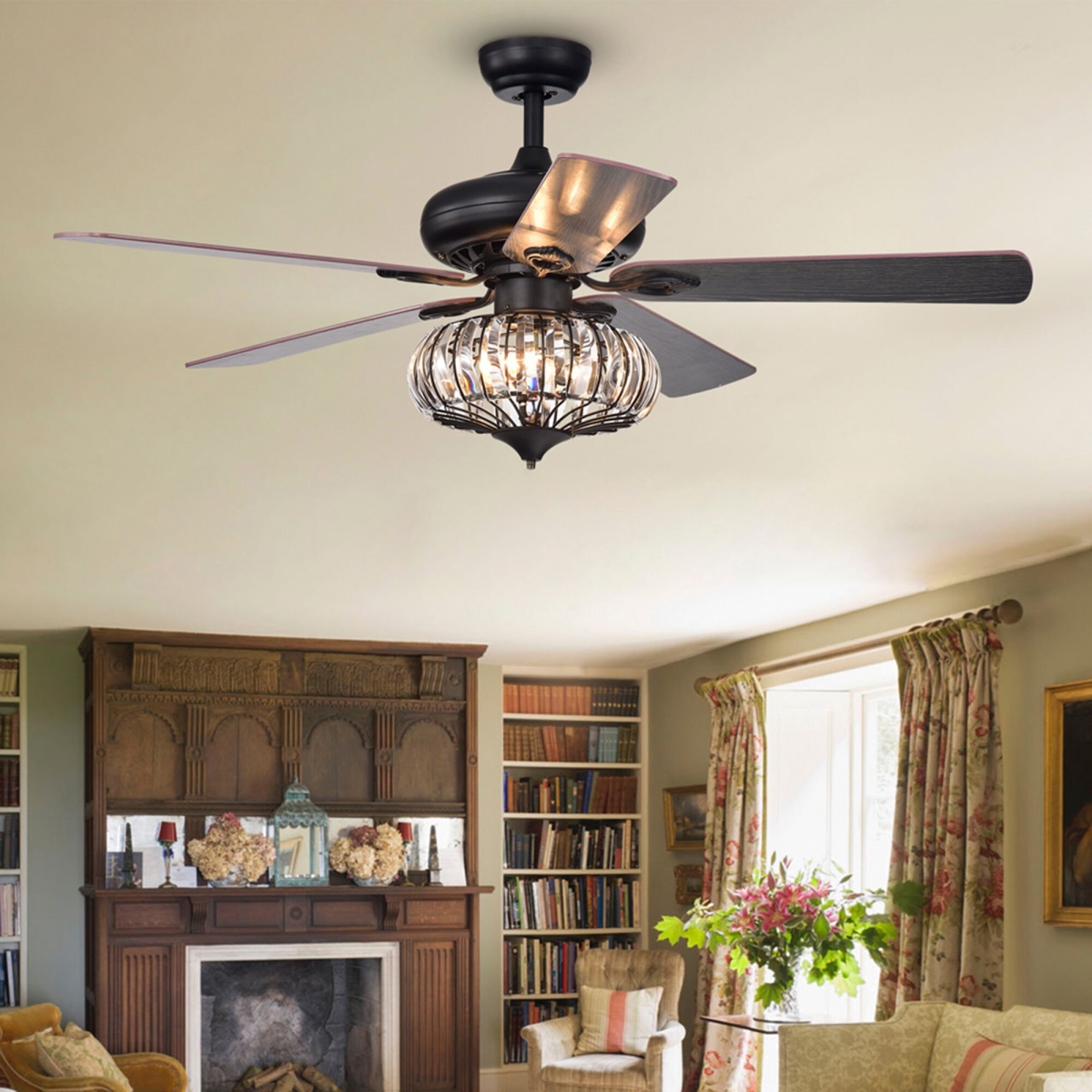 CFL-8306REMO-BL 52.4 in. Chrysaor Indoor Remote Controlled Ceiling Fan with Light Kit, Black