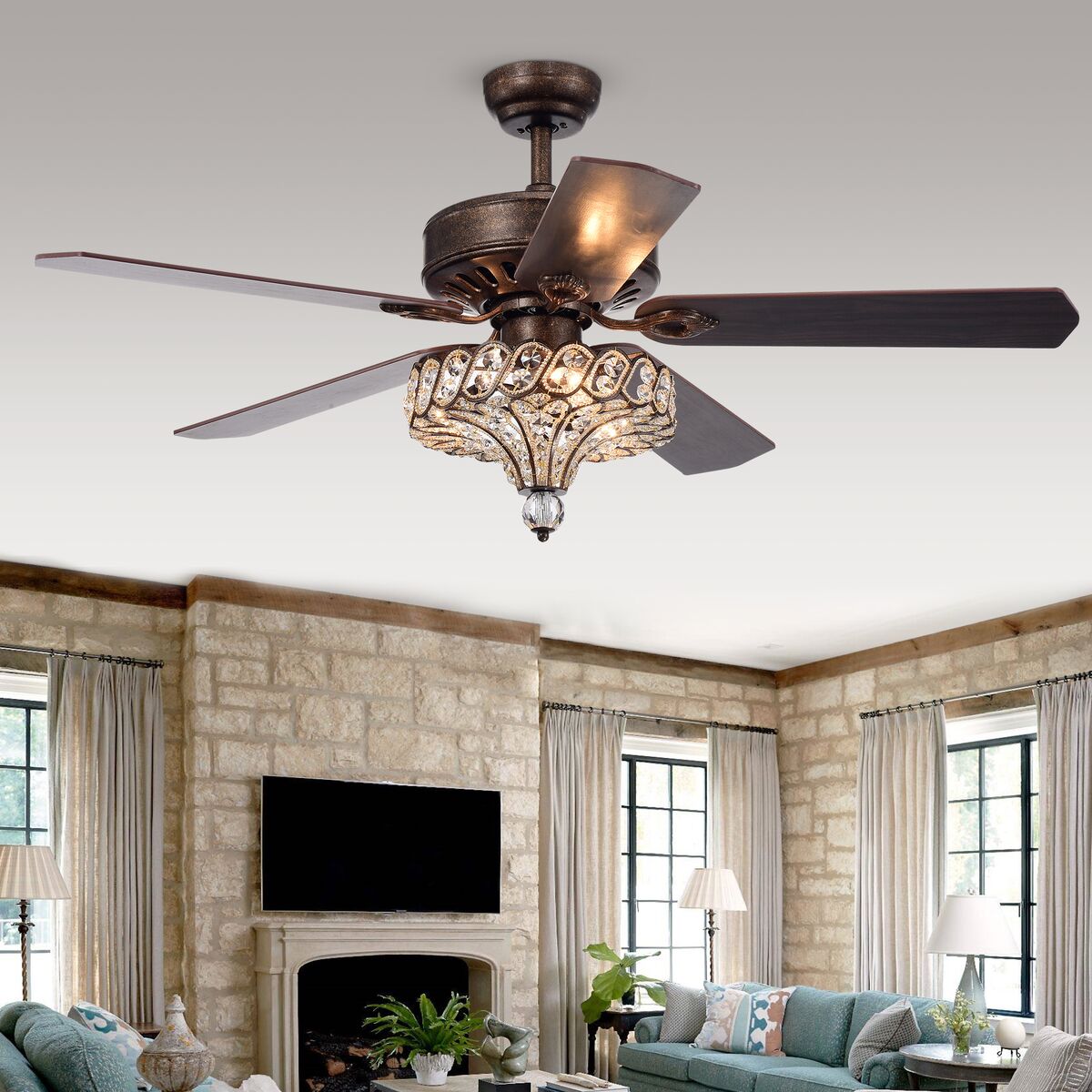 CFL-8352REMO-RB 52 in. Pilette Indoor Remote Controlled Ceiling Fan with Light Kit, Bronze