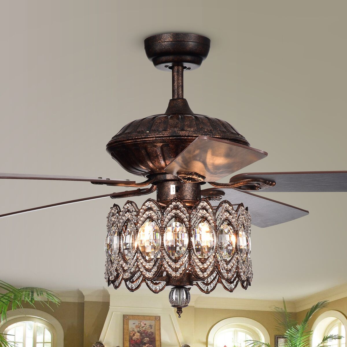 CFL-8324REMO-RB 52 in. Copper Indoor Remote Controlled Ceiling Fan with Light Kit, Bronze