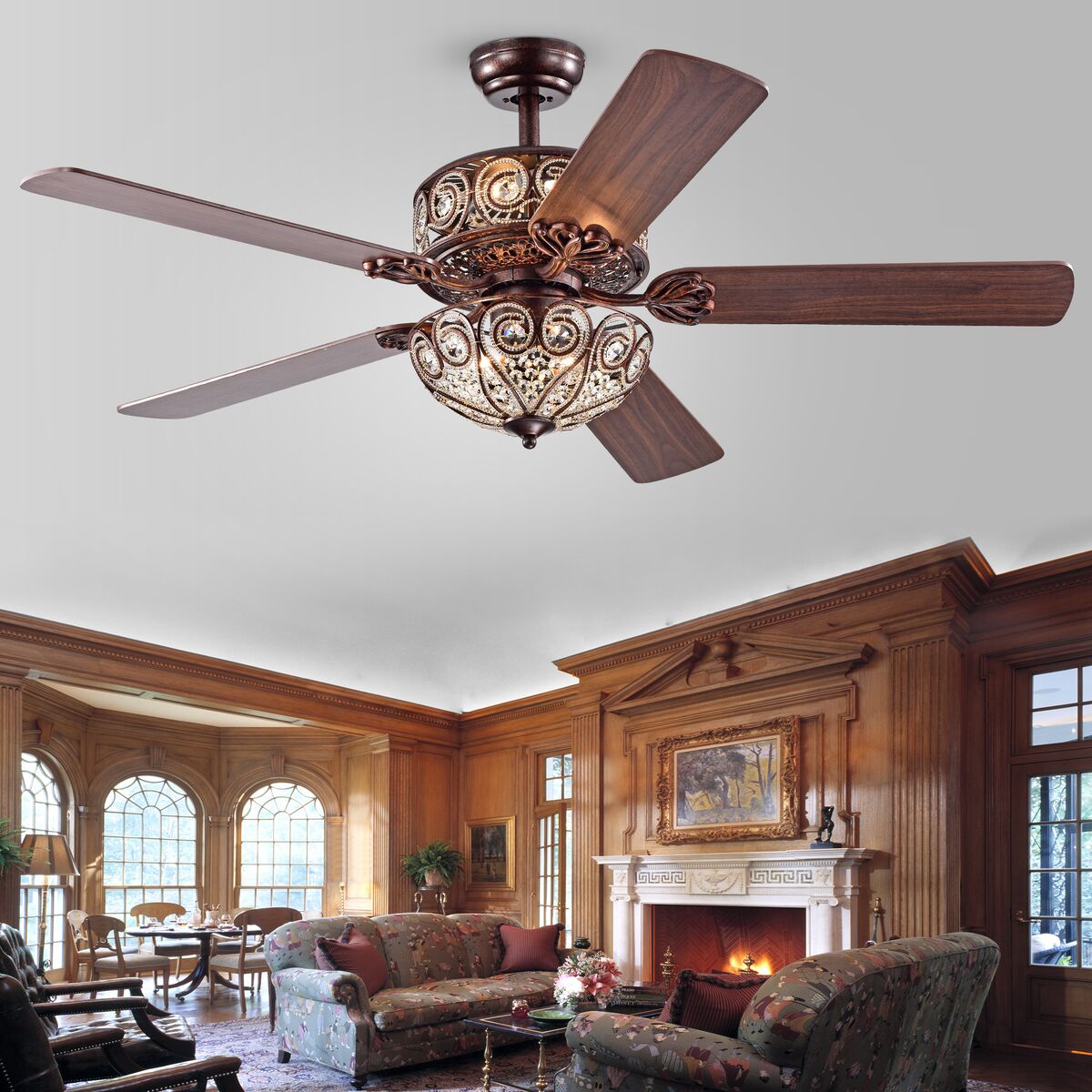 CFL-8370REMO-RB 52 in. Boot Indoor Remote Controlled Ceiling Fan with Light Kit, Bronze