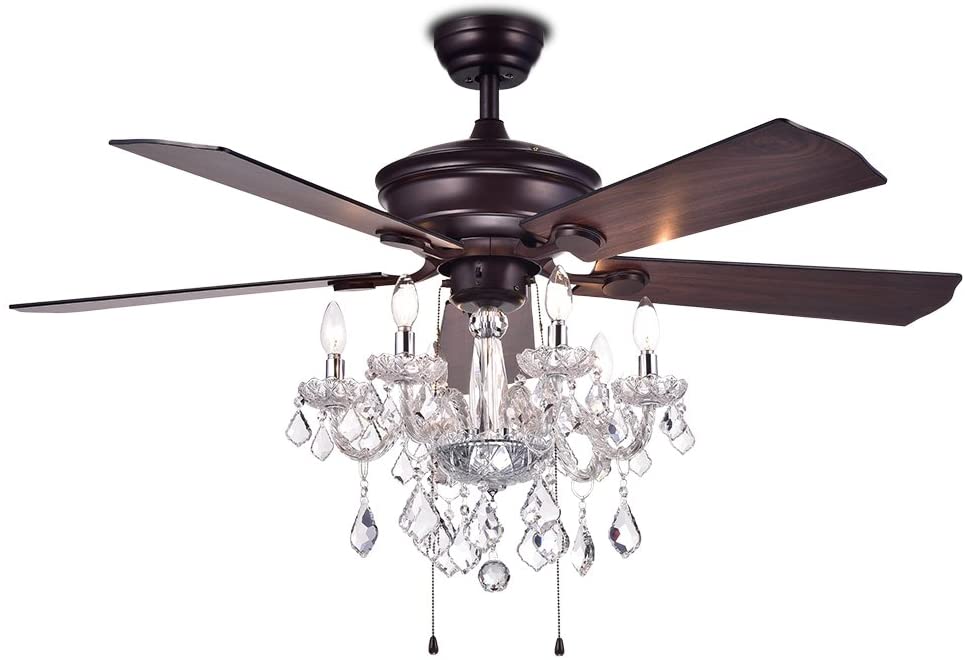 Picture of Warehouse of Tiffany CFL-8213AB 52 in. Havorand 5-Light Indoor Hand Pull Chain Ceiling Fan, Bronze