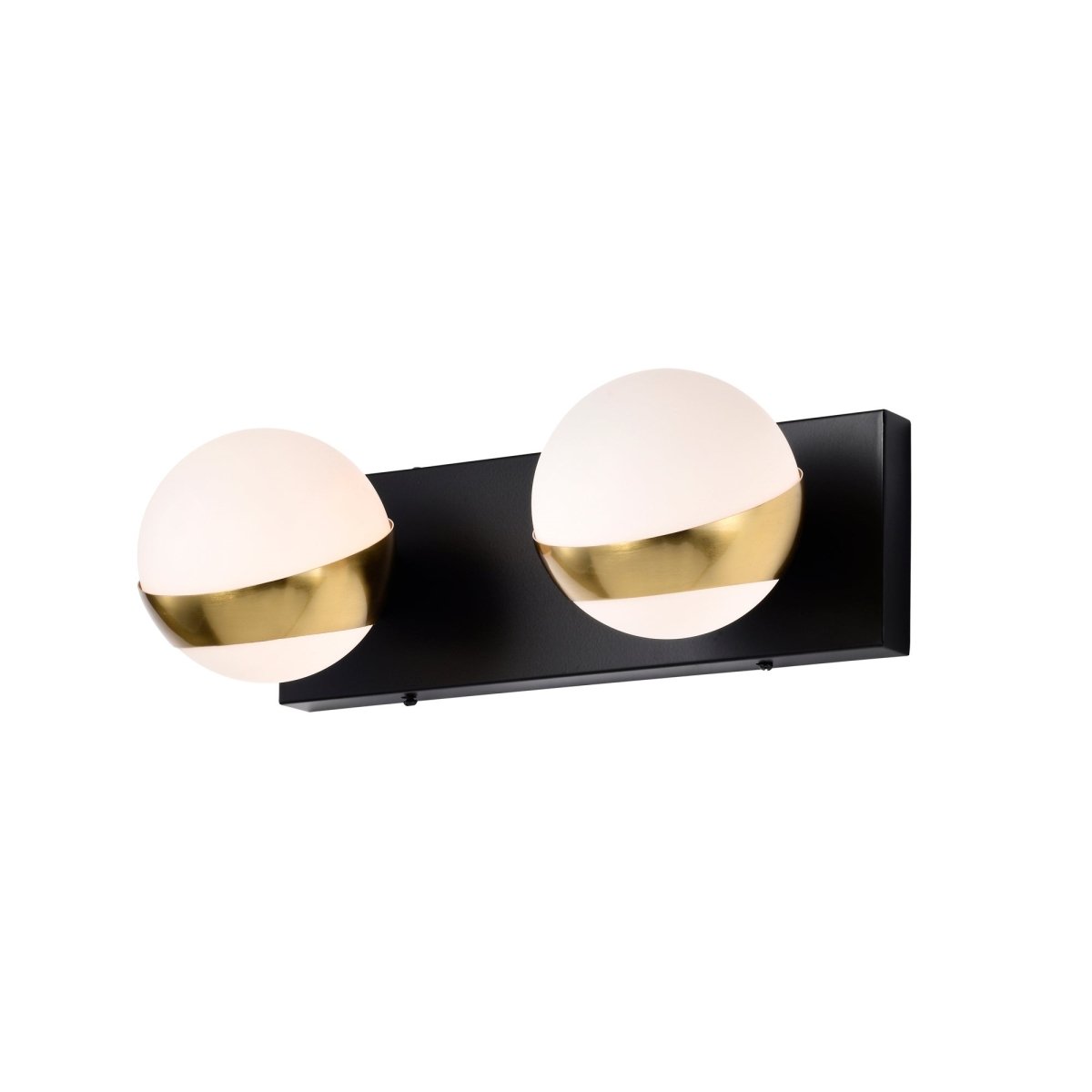 Picture of Warehouse of Tiffany 3008-2WA 14 in. Duo Indoor 2-Light Matte Black & Matte Gold Wall Sconce with Light Kit