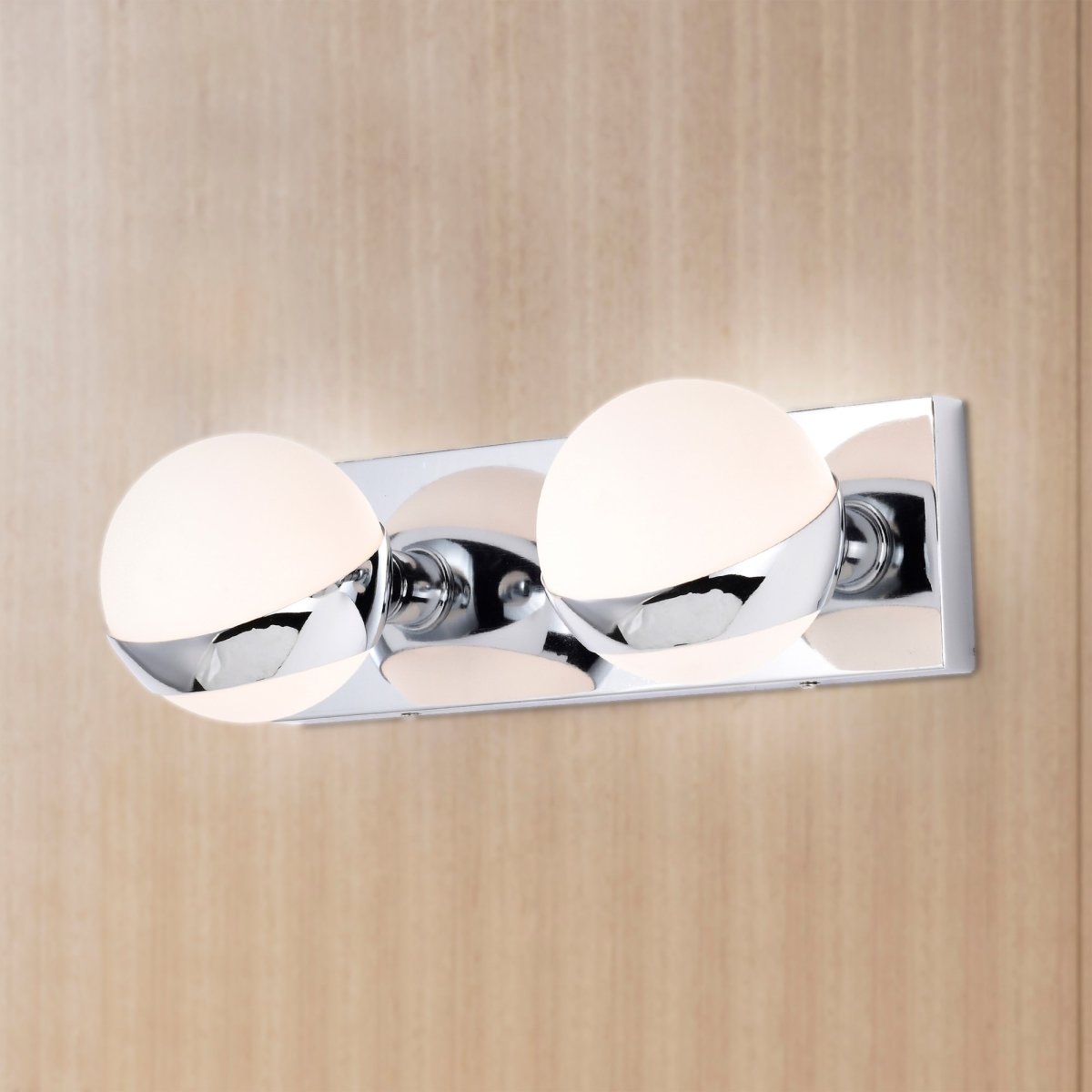Picture of Warehouse of Tiffany 3008-2WB 14 in. Tomy Indoor 2-Light Chrome Wall Sconce with Light Kit
