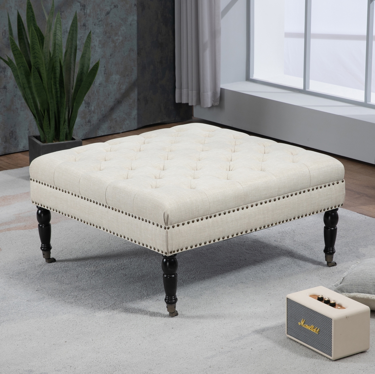 Picture of Warehouse of Tiffany EL6063-1 Beatrice 34 in.  Indoor Light Gray Finish Ottoman