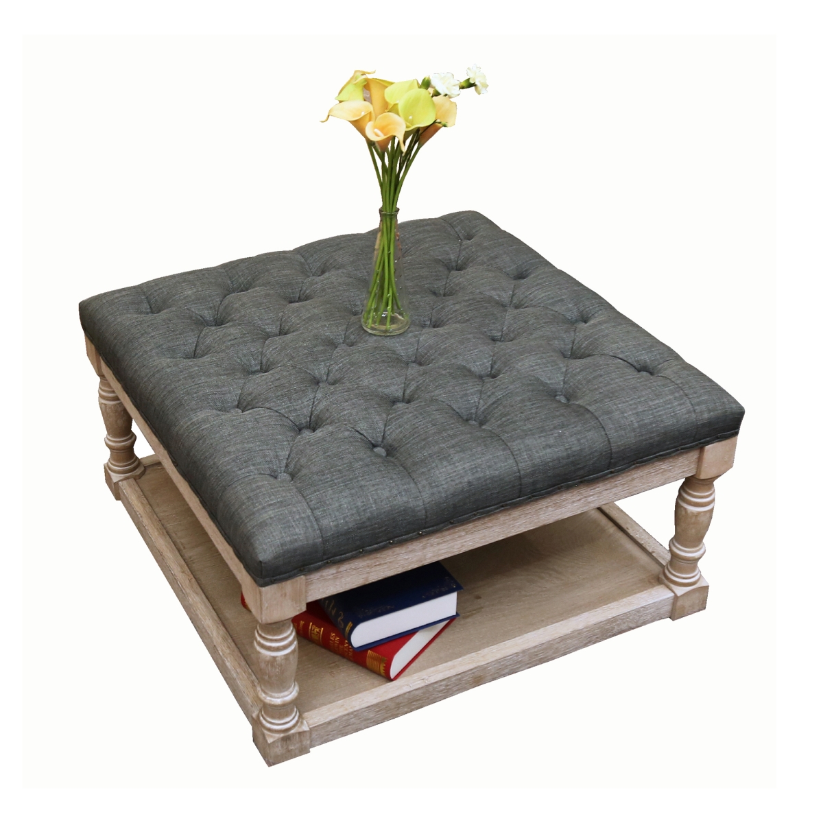 Picture of Warehouse of Tiffany EL1669-5 Cairona 16 in.  Indoor Dark Gray Finish Ottoman