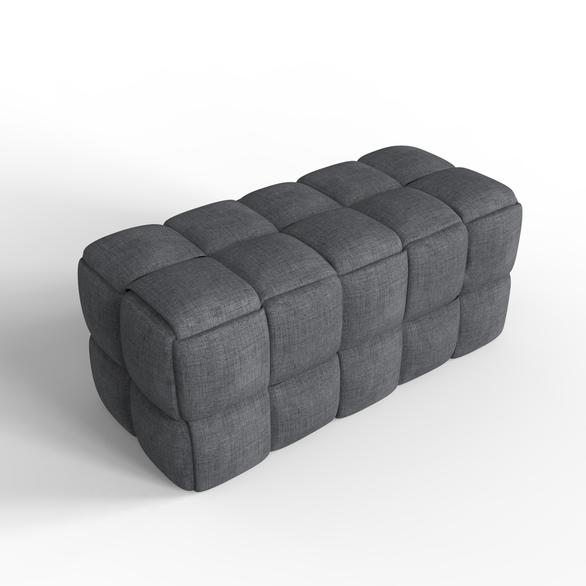 Picture of Warehouse of Tiffany EL7024-5 Luxerna 36-inch Padded Natural Gray Linen Box Weave Comfort Bench