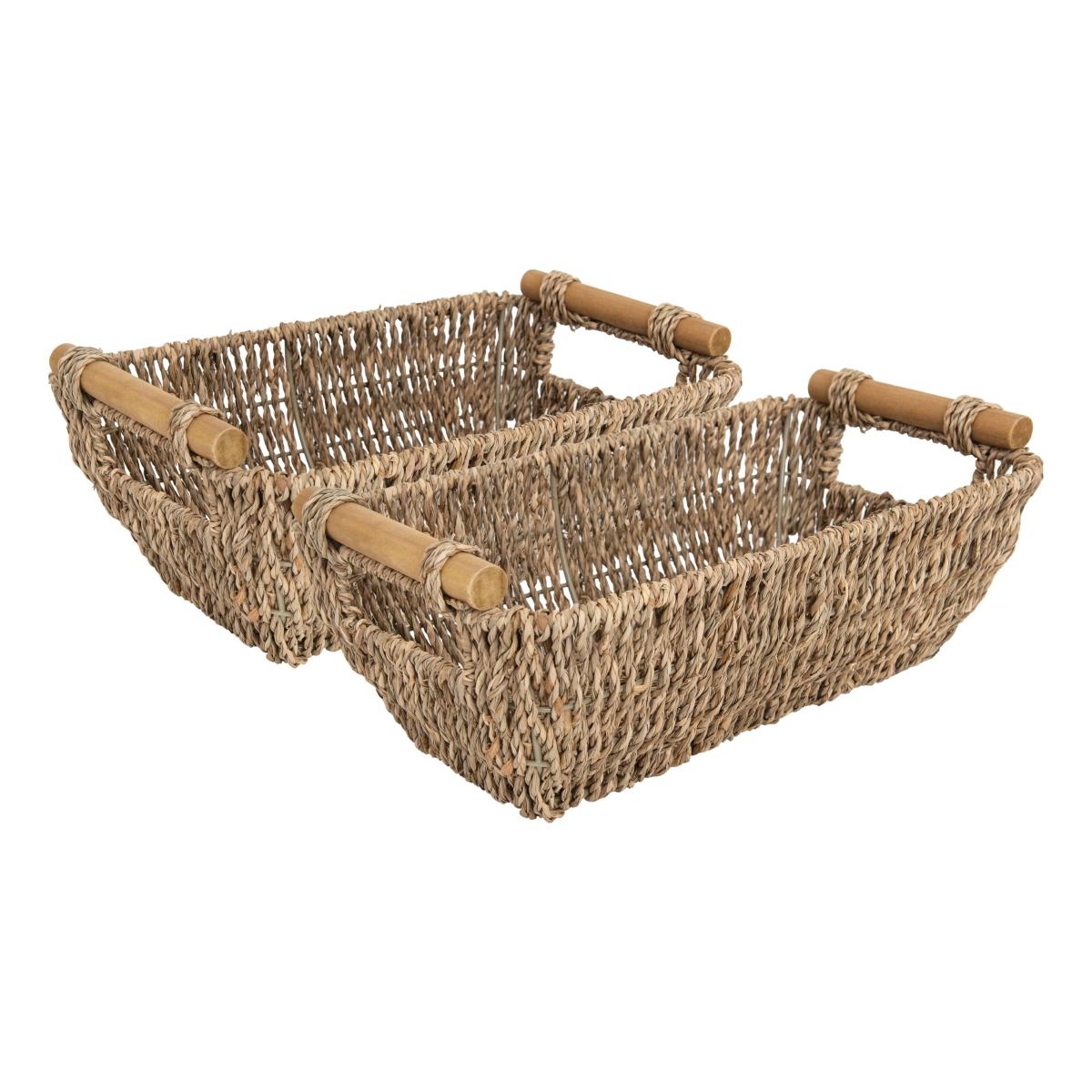 Picture of we think storage WTS-HC210 2pk 6.5L Hand-Woven Seagrass Basket