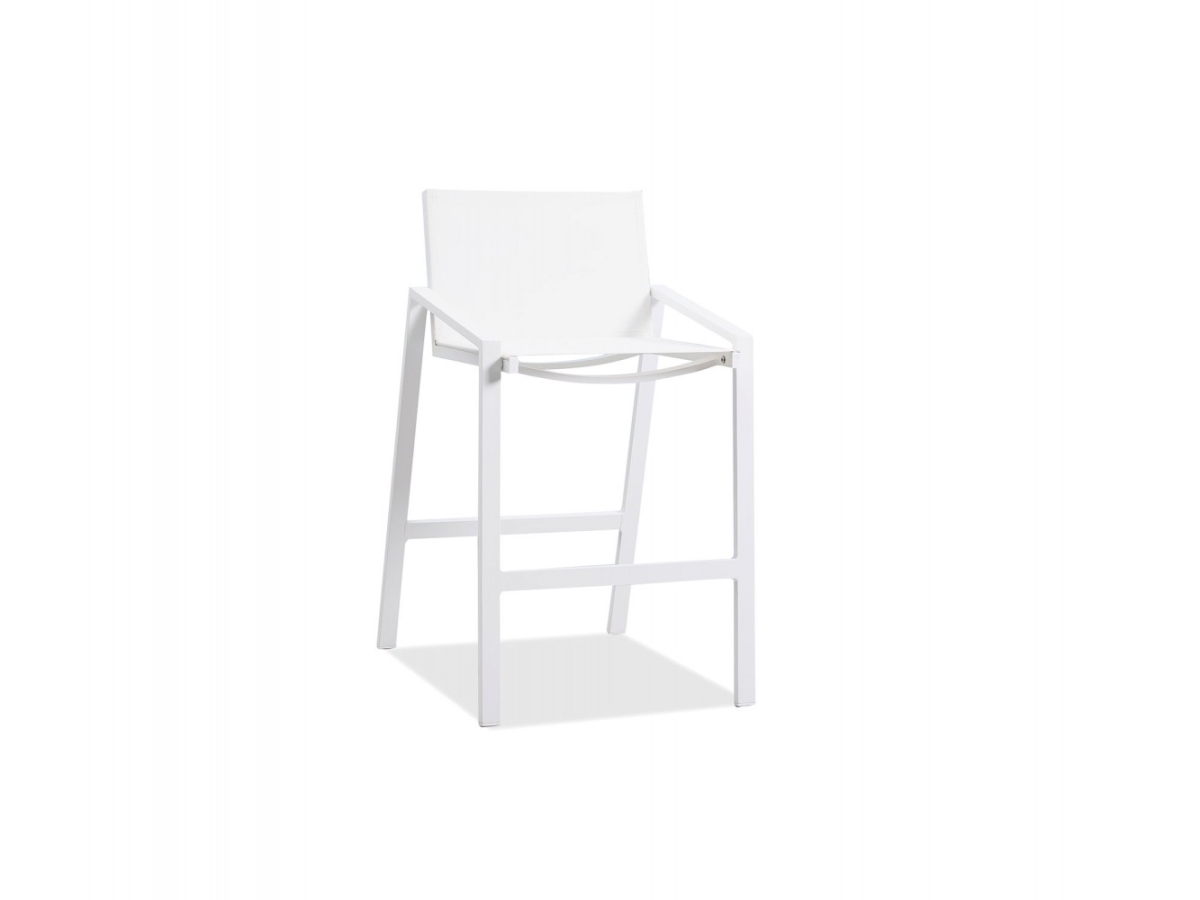 Whiteline BS1593-WHT Rio Indoor & Outdoor Textyline Bar Chair, Matte White - 39 x 22 x 26 in.