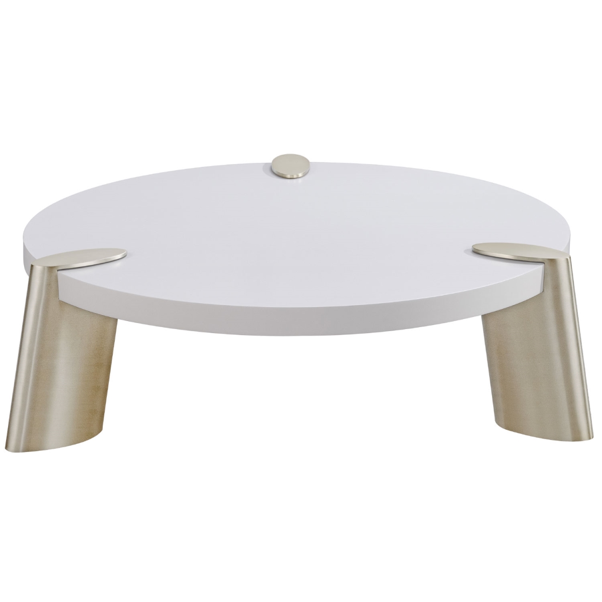 Whiteline CT1657S-WHT Mimeo Round Coffee Table, Matte White Top