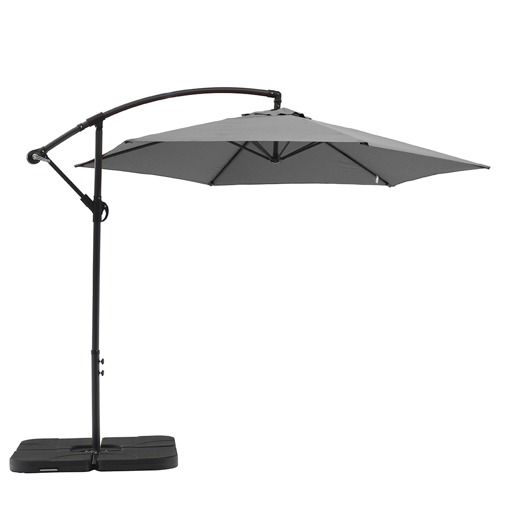 UM1683-GRY Polyester Fabric Aiden Outdoor Standing Umbrella, Grey