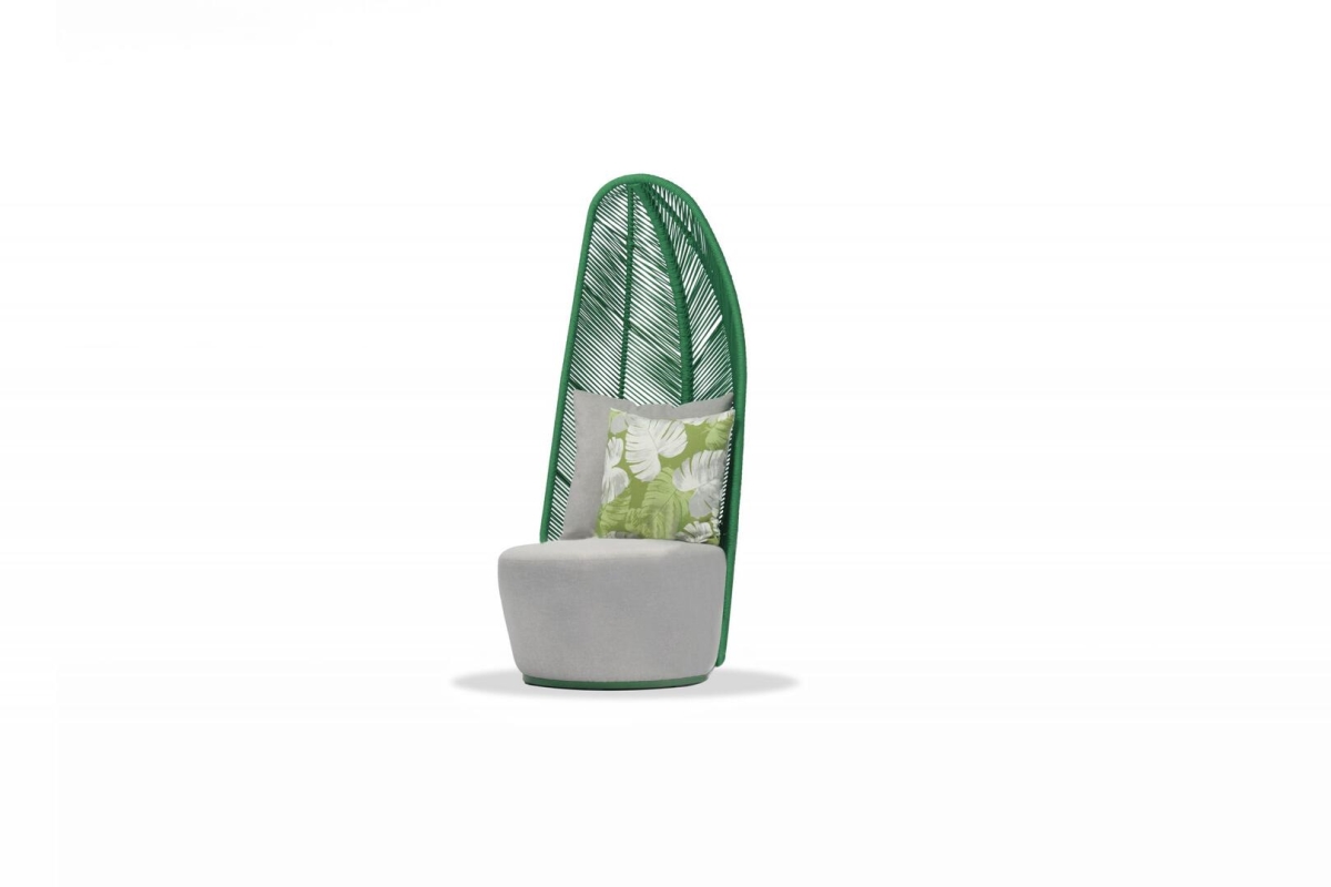Whiteline CH1732-GRN-GRY Basil Chair with Aluminum Base & Back Rest, Grey & Matte Green