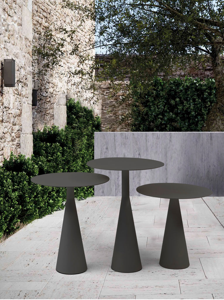 Whiteline Modern Living Outdoor Ireland Grey Aluminum Round End Table