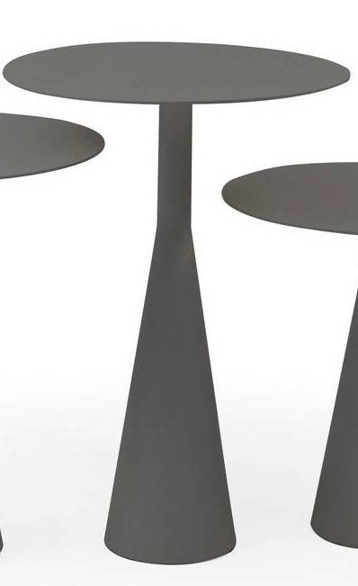 Whiteline Modern Living Outdoor Ireland Grey Aluminum Round End Table