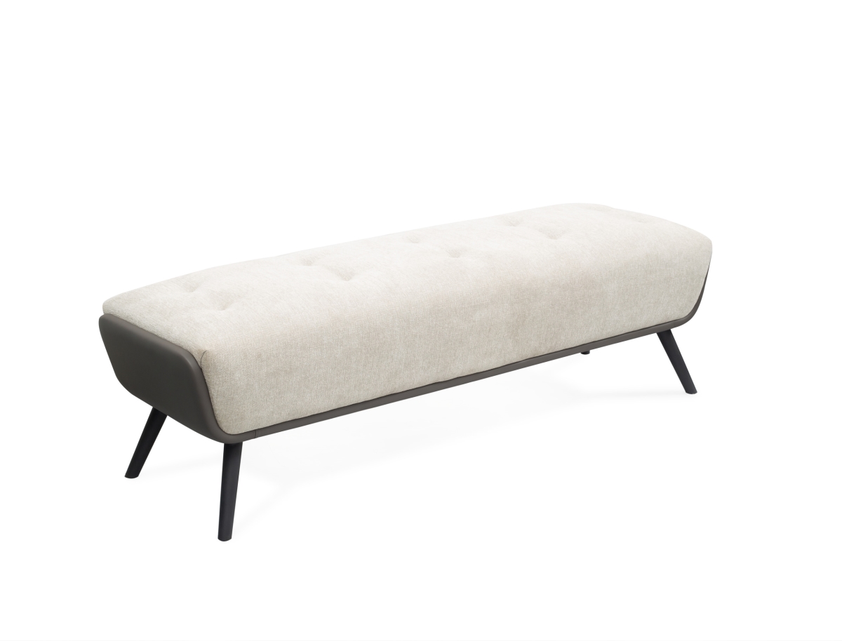 BN1846-BEI 57 x 18 x 18 in. Teddy Bench, Beige & Dark Grey