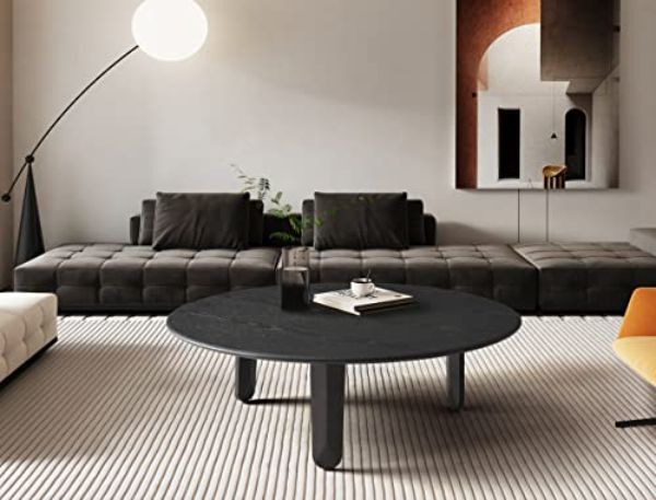 CT1898-DGRY Whiteline Luna Coffee Table, Smoke Oak