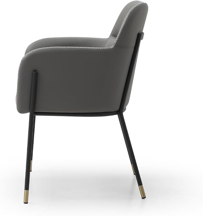 Whiteline DAC1842P-DGRY Modern Living Heidi Dining Armchair, Dark Grey