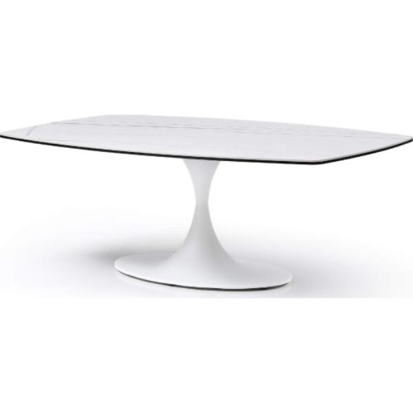Whiteline CT1719-WHT Ceramic Top FER-Lawrence Amarosa Coffee Table, White